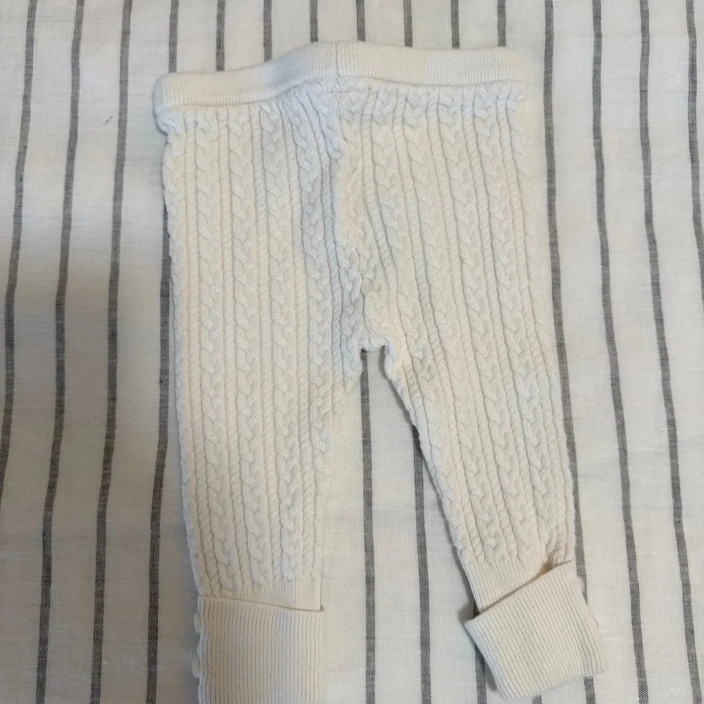 GAP Baby White Knit Hoodie and Pants Set‎
